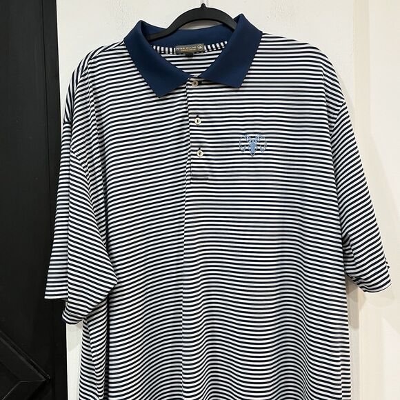 Peter Millar Shepherd’s Rock Summer Comfort Golf Polo Shirt Blue Striped 3XL - Picture 2 of 6